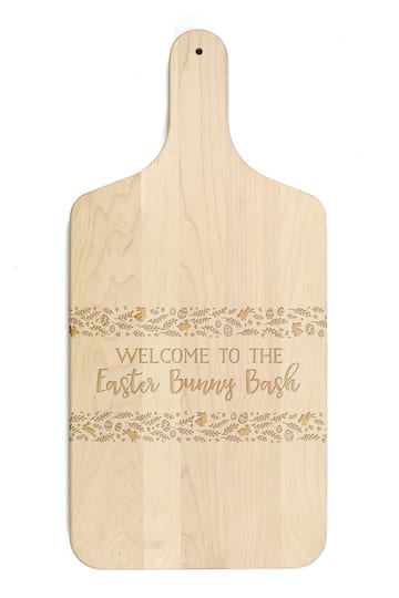 Easter Bunny Bash 8&#x22; x 17&#x22; Maple Paddle Cutting Board